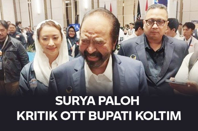 Foto Ketua Umum Partai NasDem Surya Paloh memberikan konferensi pers terkait penangkapan Bupati Kolaka Timur oleh KPK