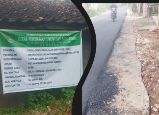 Dinilai Ada Kejanggalan, Proyek Rekostruksi Jalan Padangdangan Campaka Jadi Sorotan Publik.